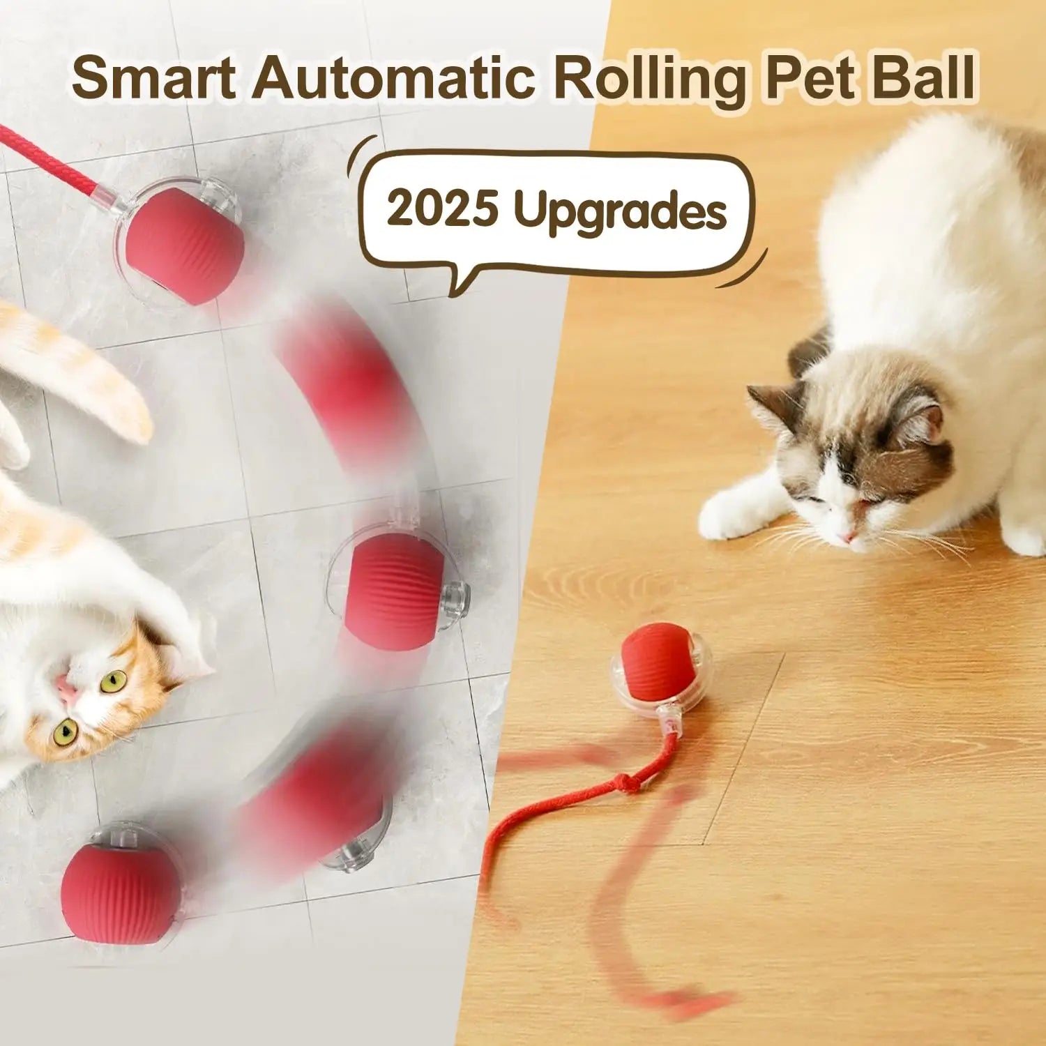 This Interactive Spherical Toy for Cats Features an Automatically Rotating Tail Ball Design and Isarechargeable Electric Pet Toy